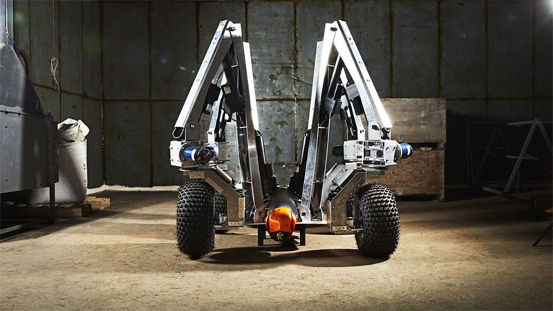 Built for precision farming: A farming robot with all-terrain wheels and electronic gripper arms